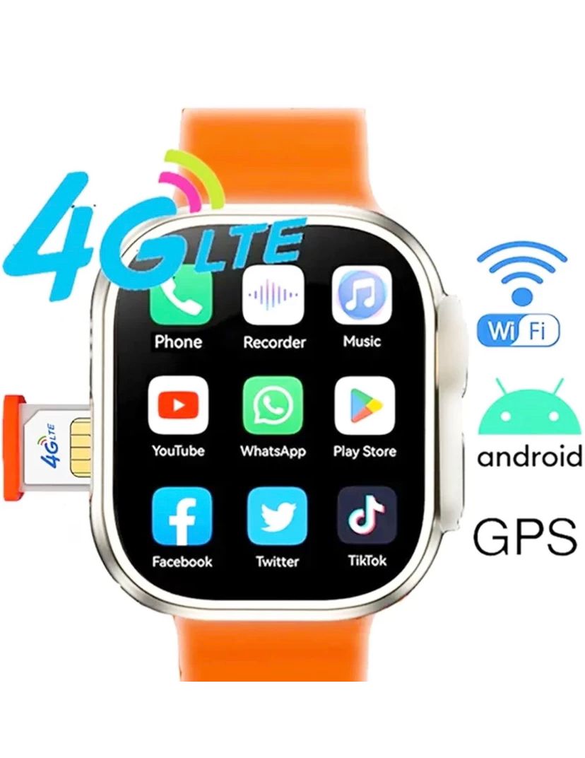 4G SIM Card Smart GPS Trace Locator Fitness Tracker Smartwatch