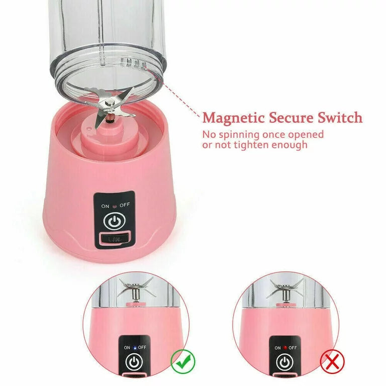 380ml Portable Personal Blender, Mini Juicer Cup USB Rechargeable and Personal Size Blender Smoothies Mixer - Univercell