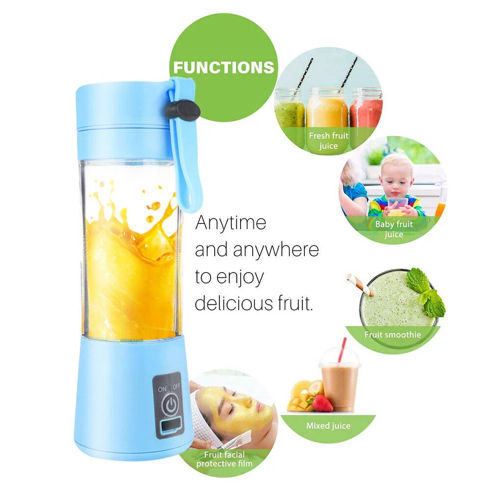 380ml Portable Personal Blender, Mini Juicer Cup USB Rechargeable and Personal Size Blender Smoothies Mixer - Univercell