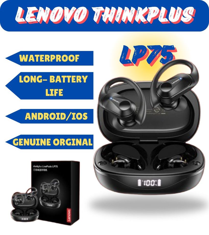 LP75 True Wireless Headphone with Mic Ear-Hook Sports Earphone