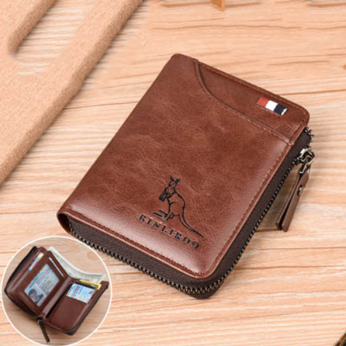 Men's Leather Wallet RFID Blocking, Credit card holder and Zipper Wallet for Men's - Univercell