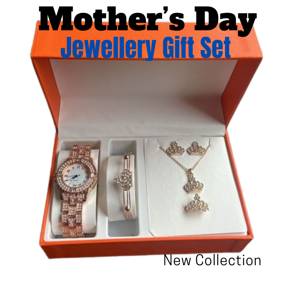 5pc Artificial Rose Gold Ladies MOther's Day Jewelry Gift Set for Your Mother - Univercell